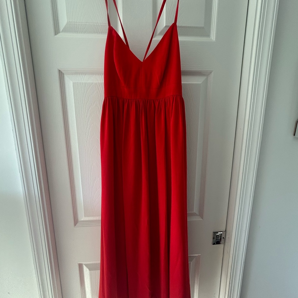 J. Crew Vibrant Red Backless Dress